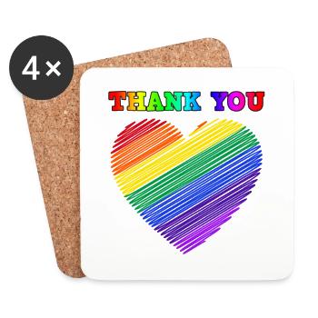Regenbogen, Regenbogen, Regenbogen, Regenbogen, Regenbogen - Untersetzer (4er-Set) - Weiß - Vorne