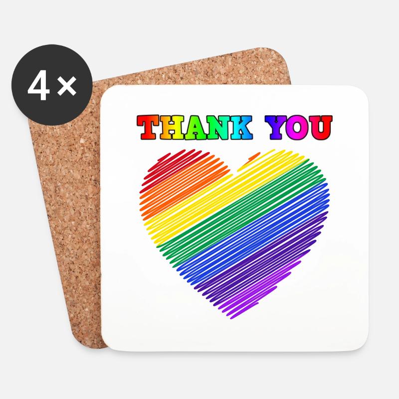 Regenbogen, Regenbogen, Regenbogen, Regenbogen, Regenbogen - Untersetzer (4er-Set) - Weiß