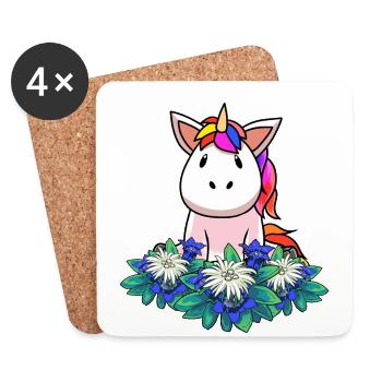 Unicorn gentian Edelweiss Alps Switzerland Austria - Coasters (set of 4) - white - Front