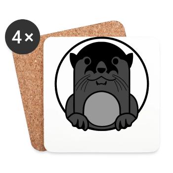 otter - Coasters (set of 4) - white - Front