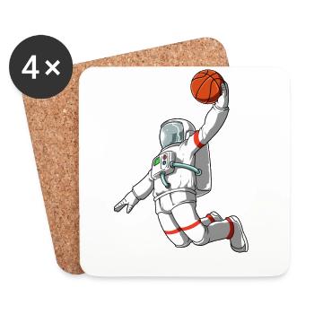 Astronaut Basketball Lacézé l’espace - Dessous de verre (lot de 4) - blanc - Devant