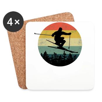 Ski Freestyle Skifahren Slopestyle Ski Freeride Fr - Dessous de verre (lot de 4) - blanc - Devant