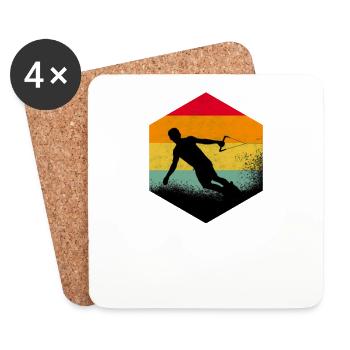 Wakeboard Retro Wakeboarder Surf Water ski - Coasters (set of 4) - white - Front