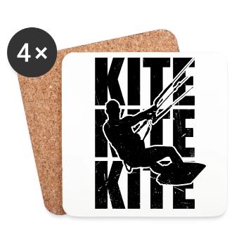 Kitesurf Surfer Kitesurfing Surfboard Kitesurfer - Coasters (set of 4) - white - Front