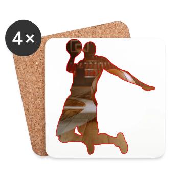 Basketball Baller Dunker Silhouette - Coasters (set of 4) - white - Front
