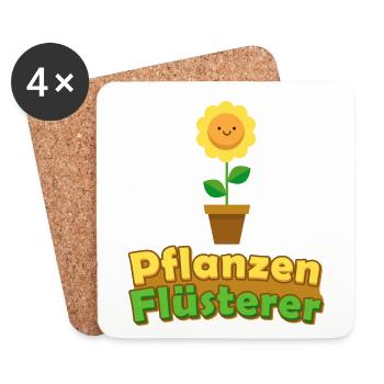 Pflanzen Flüsterer Gärtner Geschenk Hobbygärtner - Untersetzer (4er-Set) - Weiß - Vorne