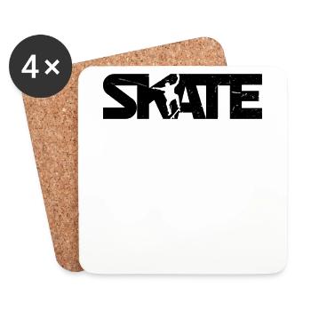 Skateboard skateboarder gift skateboarding - Coasters (set of 4) - white - Front