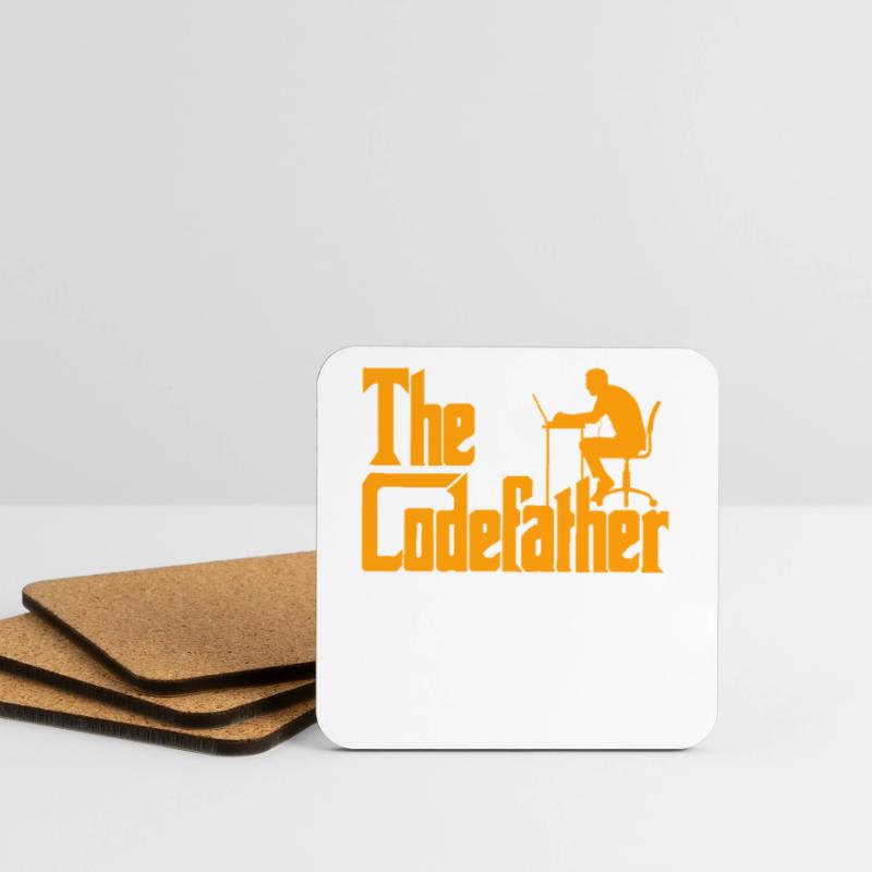 Entwickler Spaß Spruch The Codefather Coder Untersetzer (4er-Set)