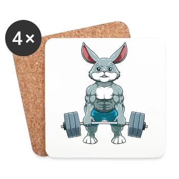 Rabbit Fitness Muscles Training Weight - Coasters (set of 4) - white - Front