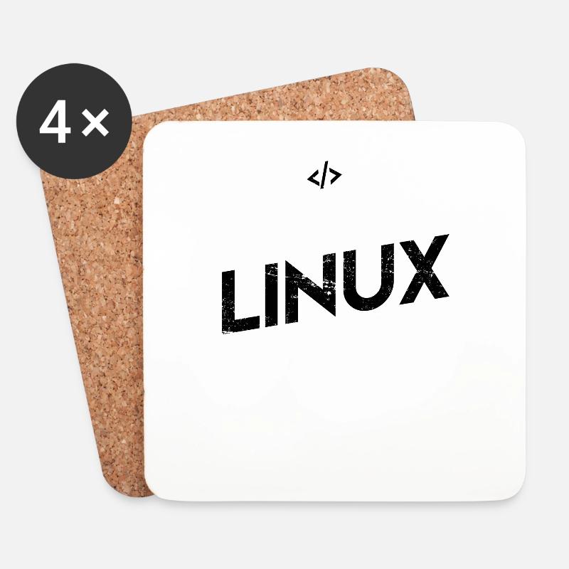 Programmierer Linux Geschenk Open Source - Untersetzer (4er-Set) - Weiß