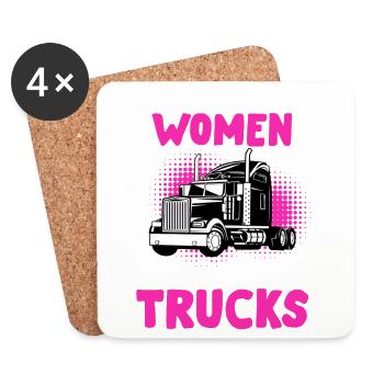 Truck Driver Trucker Woman Truck Gift - Coasters (set of 4) - white - Front