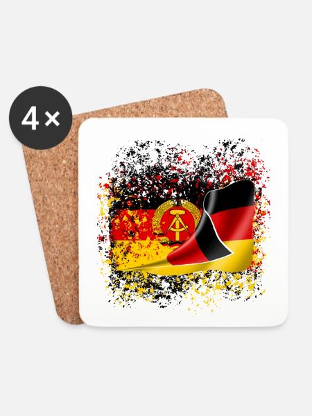 DDR Deutsche Freundschaft Ossi Freunde Nostalgie - Untersetzer (4er-Set) - Weiß