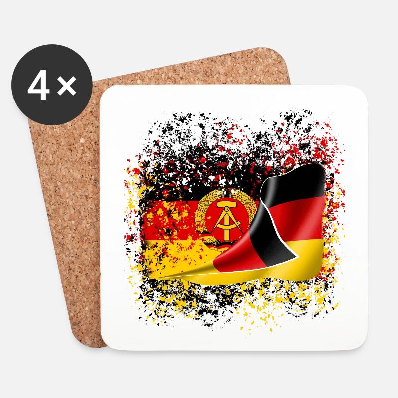 DDR Deutsche Freundschaft Ossi Freunde Nostalgie - Untersetzer (4er-Set) - Weiß
