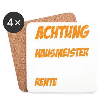 Die Hausmeister Legende geht in Rente Ruhestand - Untersetzer (4er-Set) - Weiß - Vorne