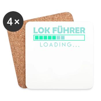 Lok Führer Lokführer Geschenk werdender Zug Führer - Untersetzer (4er-Set) - Weiß - Vorne