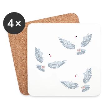 Pigeon pigeons Bird picture Bird birds - Coasters (set of 4) - white - Front