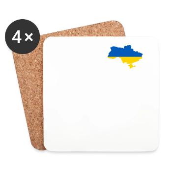 Ukraine Map Ukrajina Ukrainian Ukrainian Fun - Coasters (set of 4) - white - Front