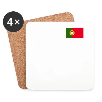Portugal Drapeau Portugais Cadeau portugais - Dessous de verre (lot de 4) - blanc - Devant