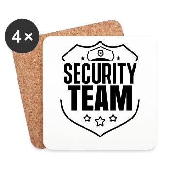 Sicherheits Team Sicherheit Wachmann Security - Untersetzer (4er-Set) - Weiß - Vorne
