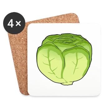 Laitue Salade Chou Tête De Chou Légume Cuisine - Dessous de verre (lot de 4) - blanc - Devant