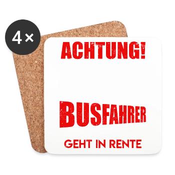 Busfahrer Legende geht in Rente Bus Spruch - Untersetzer (4er-Set) - Weiß - Vorne