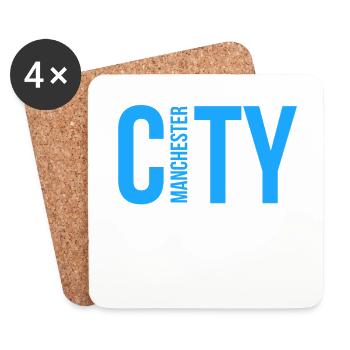 Manchester, football, city - Coasters (set of 4) - white - Front