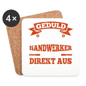 Handwerker haben keine Geduld lustiger Spruch - Untersetzer (4er-Set) - Weiß - Vorne