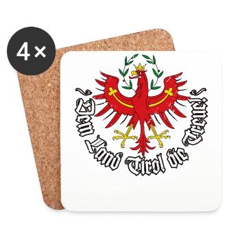 Dem Land Tirol die Treue Spruch Tiroler Adler - Untersetzer (4er-Set) - Weiß - Vorne