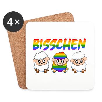 Regebogen Schaf der Famile LGBT Pride Gay Schwul - Untersetzer (4er-Set) - Weiß - Vorne