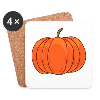 Potiron Jardin automne légumes Halloween récolte - Dessous de verre (lot de 4) - blanc - Devant