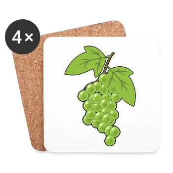 Weintrauben Trauben Hobbygärtner Ernte Weinrebe - Untersetzer (4er-Set) - Weiß - Vorne