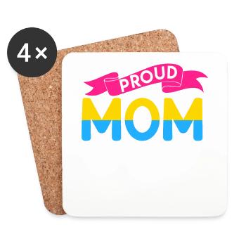 Pansexualität Spruch Proud Mom Pan Pride LGBT - Untersetzer (4er-Set) - Weiß - Vorne