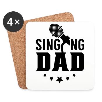 Singer Papa Choir Karaoke Singing Singing - Coasters (set of 4) - white - Front