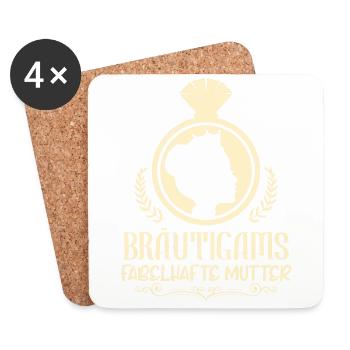 Mutter des Bräutigams Hochzeitshirt für Mama - Untersetzer (4er-Set) - Weiß - Vorne