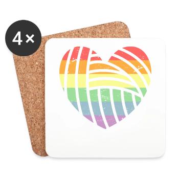 LGBT Pride Gay Lesbiennes cadeau Gay Pride - Dessous de verre (lot de 4) - blanc - Devant