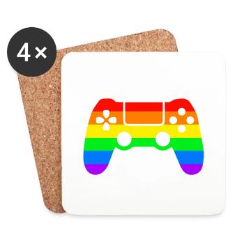 LGBT Pride sort Gaymer Gay Gamer blague amusant CSD - Dessous de verre (lot de 4) - blanc - Devant