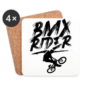 Bmx pilote tricks cyclistes vélo hobby - Dessous de verre (lot de 4) - blanc - Devant