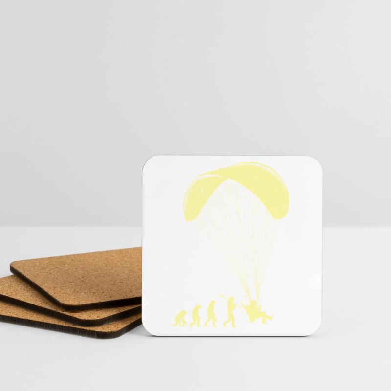 Paramotor Evolution Monkey Human Paraglider Coasters (set of 4)