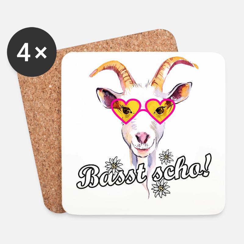 Basst scho! Bayrisches Madl Bayrischer Dialekt - Untersetzer (4er-Set) - Weiß