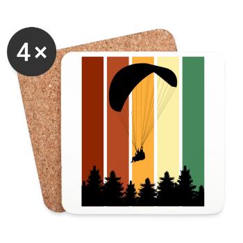 Paraglider Paraglider Pilot Vintage - Coasters (set of 4) - white - Front