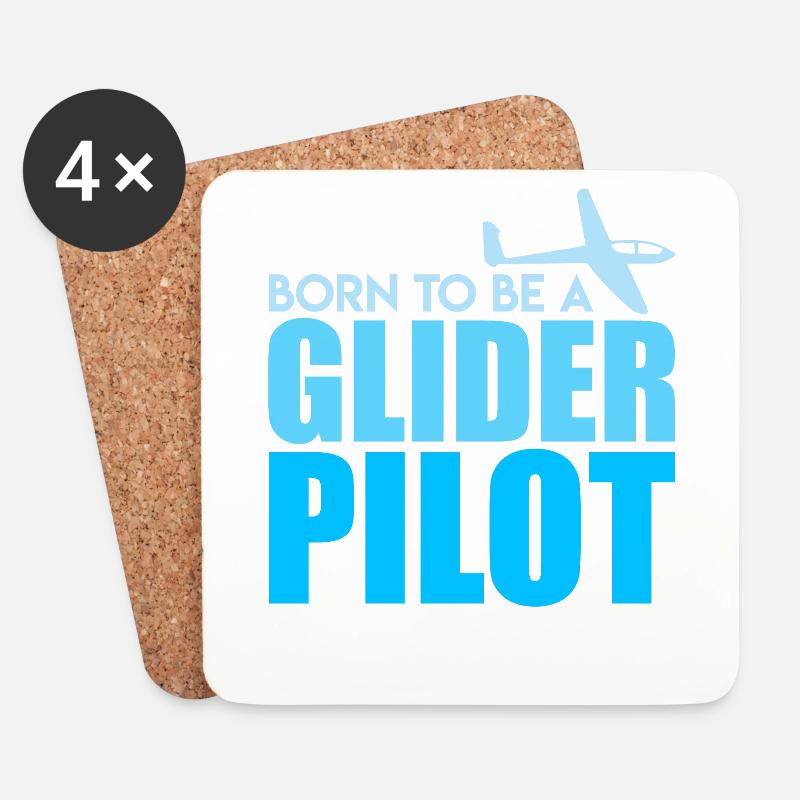 Segelflugzeug Spruch Born to be a Glider Pilot - Untersetzer (4er-Set) - Weiß