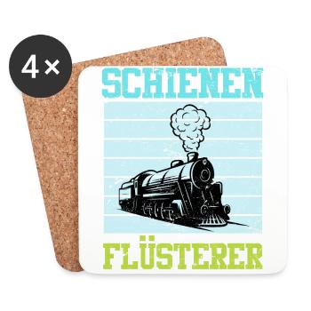 Modelleisenbahn Modellbauer Spruch Gleise - Untersetzer (4er-Set) - Weiß - Vorne