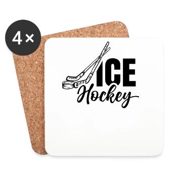 Eishockey Team Eishockeyspieler Puck - Untersetzer (4er-Set) - Weiß - Vorne