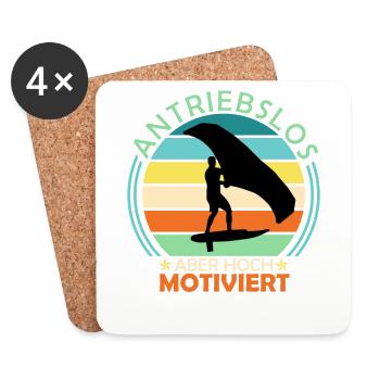 Antriebslos aber hoch motiviert Wing Surf Wing - Untersetzer (4er-Set) - Weiß - Vorne