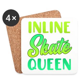 Inliner Frauen Geschenk Inline Skate Queen - Dessous de verre (lot de 4) - blanc - Devant