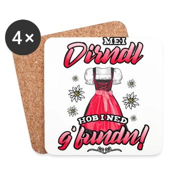 Damen Trachtenshirt Kinder Mei Dirndl Tracht Madl - Untersetzer (4er-Set) - Weiß - Vorne
