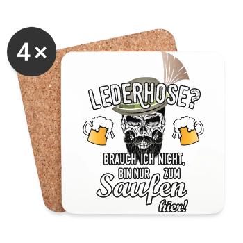 Saufen Bier trinken Sprüche Bayern Bua - Untersetzer (4er-Set) - Weiß - Vorne
