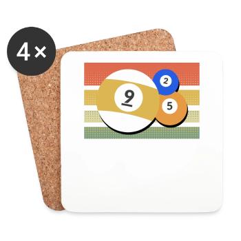 8-Ball Pool Spieler Billardspieler Billard - Untersetzer (4er-Set) - Weiß - Vorne