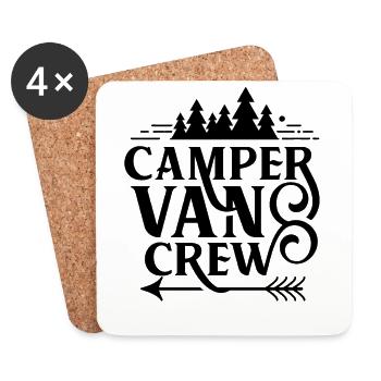 Campervan Mannschaft Wohnmobil Bauen Wohnwagen - Untersetzer (4er-Set) - Weiß - Vorne