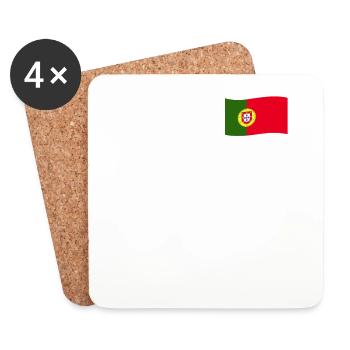 Portugal Drapeau Portugais Cadeau portugais - Dessous de verre (lot de 4) - blanc - Devant